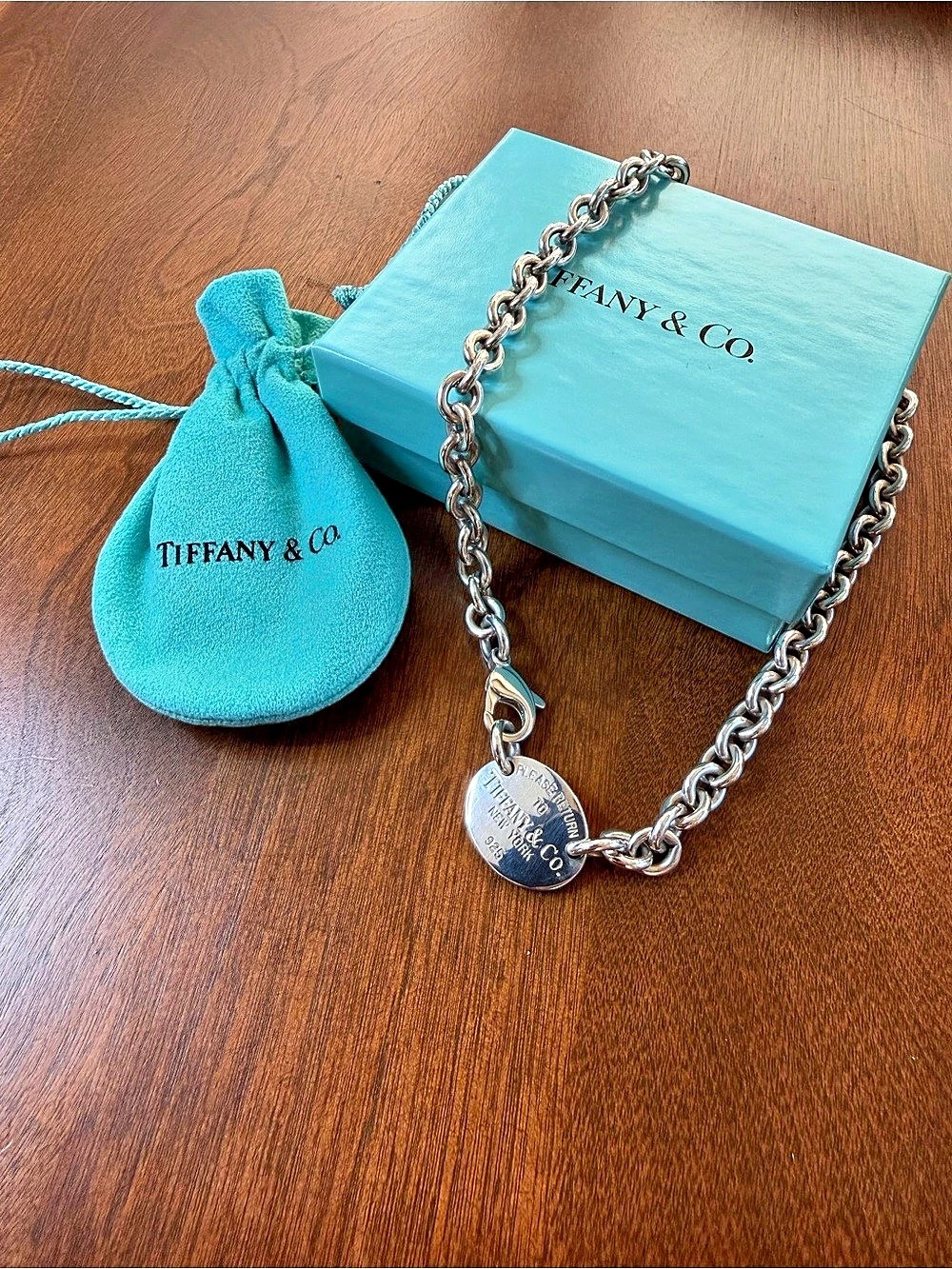 Tiffany & Co. Return to Tiffany Oval Tag Choker Necklace